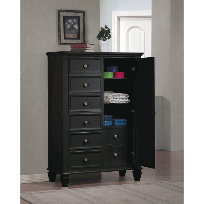 Magness 8 Drawer Gentleman s Chest Color Black